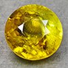 Natural Sphene Intense Yellow Green Titanium Red Spark 0.94 Ct. Round 5.9 Mm