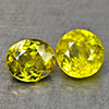 Natural Sphene Intense Yellow Green Titanium Red Spark 1.18 Ct.2 Pcs Mixed Shape
