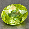 Natural Sphene Intense Yellow Green Titanium Red Spark 0.85 Ct. Oval Shape