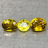 Natural Intense Yellow Green Titanium Red Spark Sphene 0.99 Ct.3 Pcs Mixed Shape