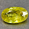 Natural Sphene Intense Yellow Green Titanium Red Spark 0.92 Ct. Oval Shape