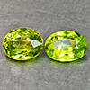 Natural Sphene Intense Yellow Green Titanium Red Spark 1.17 Ct. 2 Pcs Oval Shape