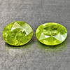 Natural Sphene Intense Yellow Green Titanium Red Spark 1.45 Ct. 2 Pcs Oval Shape