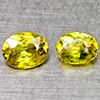 Natural Green Titanium Sphene With Rainbow Spark 1.69 Ct. 2 Pcs Oval Shape Gems
