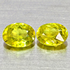 Natural Intense Yellow Green Titanium Red Spark Sphene 1.75Ct. 2 Pcs Oval Shape