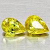 Natural Yellowish Green With Rainbow Spark Sphene 1.30 Ct. 2 Pcs Pear Shape Gems