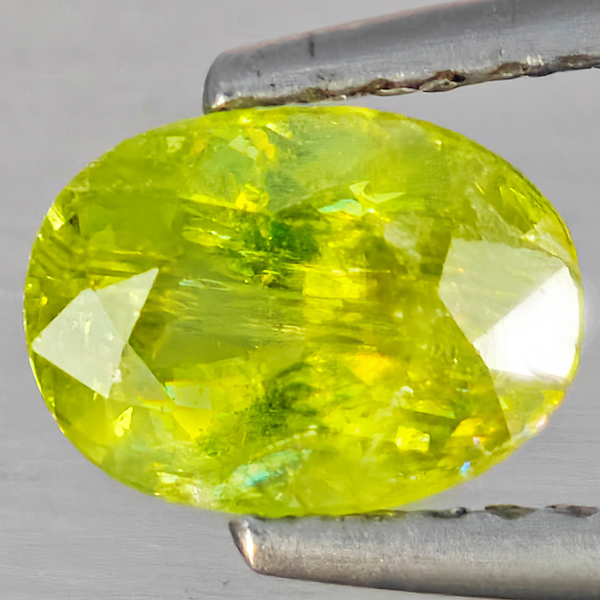 Natural Multi-Color With Rainbow Spark Sphene 1.02 Ct. Oval Shape 7.4 x 5.4 Mm Gemstone Madagascar