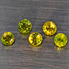 Natural Greenish Yellow Titanium Sphene Rainbow Spark 1.08 Ct. 5 Pcs Round Shape 3.5 Mm Gemstones