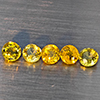 Natural Greenish Yellow Titanium Sphene Rainbow Spark 1.36 Ct. 5 Pcs Round Shape 3.7 Mm Gemstones