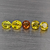 Natural Greenish Yellow Titanium Sphene Rainbow Spark 1.18 Ct. 5 Pcs Round Shape 3.3 Mm Gemstones