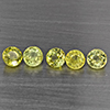Natural Greenish Yellow Titanium Sphene Rainbow Spark 1.70 Ct. 5 Pcs Round Shape 4 Mm Gemstones