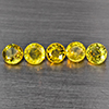 Natural Greenish Yellow Titanium Sphene Rainbow Spark 1.27 Ct. 5 Pcs Round Shape 3.5 Mm Gemstones