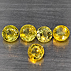 Natural Greenish Yellow Titanium Sphene Rainbow Spark 1.83 Ct. 5 Pcs Round Shape 4.4 Mm Gemstones