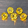 Natural Greenish Yellow Titanium Sphene Rainbow Spark 1.41 Ct. 5 Pcs Round Shape 3.9 Mm Gemstones