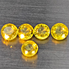 Natural Greenish Yellow Titanium Sphene Rainbow Spark 1.42 Ct. 5 Pcs Round Shape 3.9 Mm Gemstones