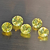 Natural Greenish Yellow Titanium Sphene Rainbow Spark 1.74 Ct. 5 Pcs Round Shape 4.2 Mm Gemstones