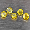 Natural Greenish Yellow Titanium Sphene Rainbow Spark 1.15 Ct. 5 Pcs Round Shape 3.4 Mm Gemstones