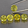 Natural Greenish Yellow Titanium Sphene Rainbow Spark 1.70 Ct. 5 Pcs Round Shape 4.1 Mm Gemstones