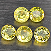 Natural Greenish Yellow Titanium Sphene Gemstones Rainbow Spark 1.54 Ct. 5 Pcs. Round Shape 3.9 Mm. Natural Greenish Yellow Titanium Sphene Gemstones Rainbow Spark 1.54 Ct. 5 Pcs. Round Shape 3.9 Mm.
