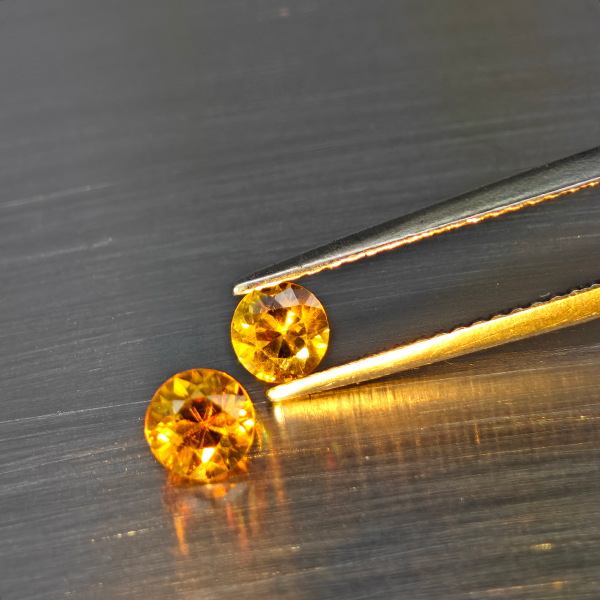 Natural Multi Color Titanium Sphene Gemstones With Rainbow Spark 0.74 Ct. 2 Pcs. Round Diamond Cut
