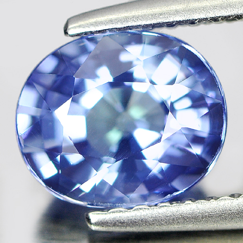 Violetish Blue Tanzanite 1.51 Ct. Clean Oval 7.6 x 6.4 x 4.4 Mm Natural Gemstone