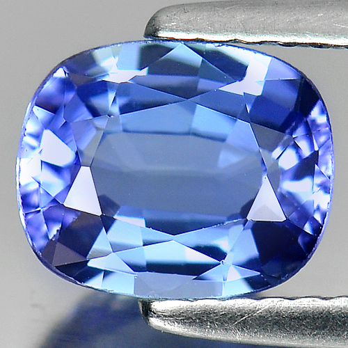 Certified Violetish Blue Tanzanite 1.48 Ct. Clean Cushion Shape Natural Gemstone