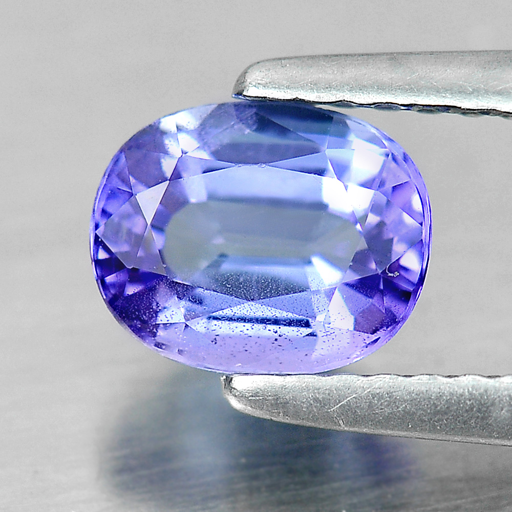 Certified 1.12 Ct. Natural Oval Violetish Blue Tanzanite Gem