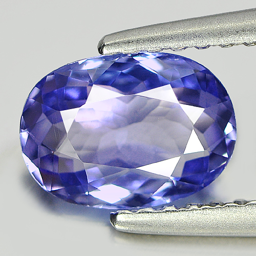 Certified Violetish Blue Tanzanite 0.98 Ct. Oval 7.7 x 5.56 Mm Natural Gem Clean