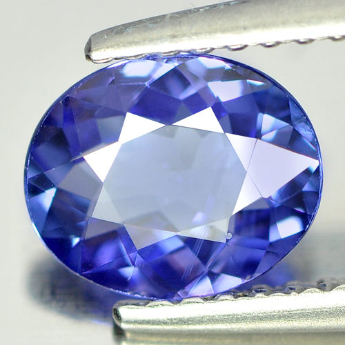Certified Violetish Blue Tanzanite 1.08 Ct. VVS Oval 7.48 x 6.22 Mm. Natural Gem