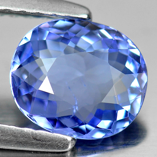 Certified Violetish Blue Tanzanite 1.23 Ct. VVS Oval 7.58 x 6.50 Mm. Natural Gem