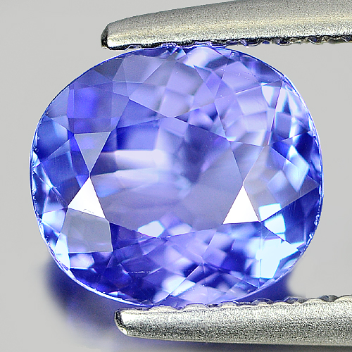 Certified Violetish Blue Tanzanite 1.36 Ct Oval Shape 7.39 x 6.70 Mm Natural Gem