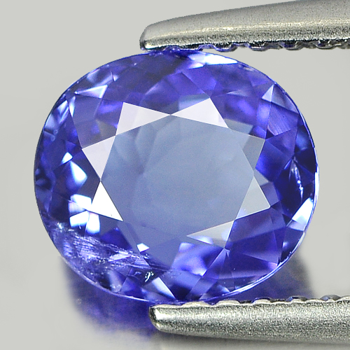 Certified Natural Gem Violet Tanzanite 1.15 Ct. Oval 7.11 x 6.33 Mm. Tanzania
