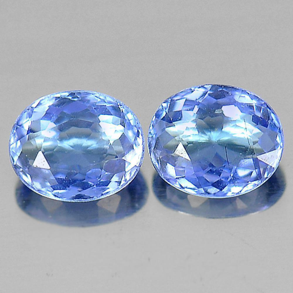 Violetish Blue Tanzanite 1.04 Ct. 2 Pcs Oval 5.5 x 4.8 Mm. Natural Gemstones