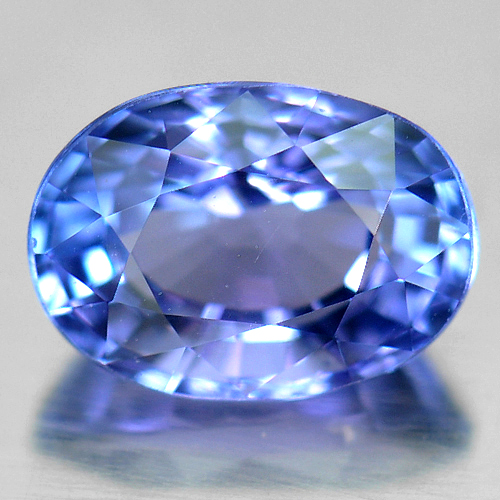 Certified 0.99 Ct. Clean Natural Oval Violetish Blue Tanzanite From Tanzania
