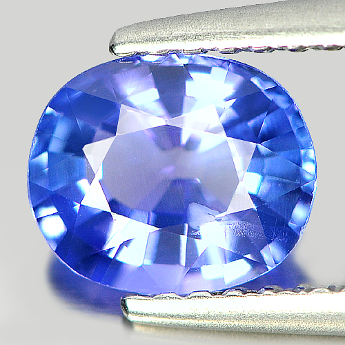 Certified Violetish Blue Tanzanite 1.10 Ct. Oval 7.20 x 6.01 Mm. Natural Gem