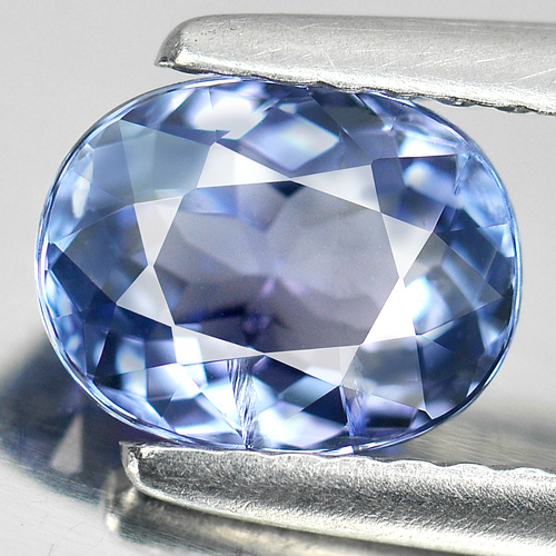 Certified Violetish Blue Tanzanite 1.23 Ct Oval Shape 7.25 x 5.70 Mm Natural Gem
