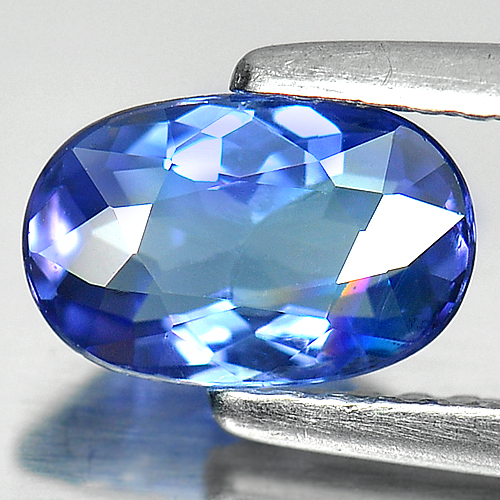 Certified Violetish Blue Tanzanite 0.99 Ct. Oval Shape 7.82 x 5.13 Mm. Natural