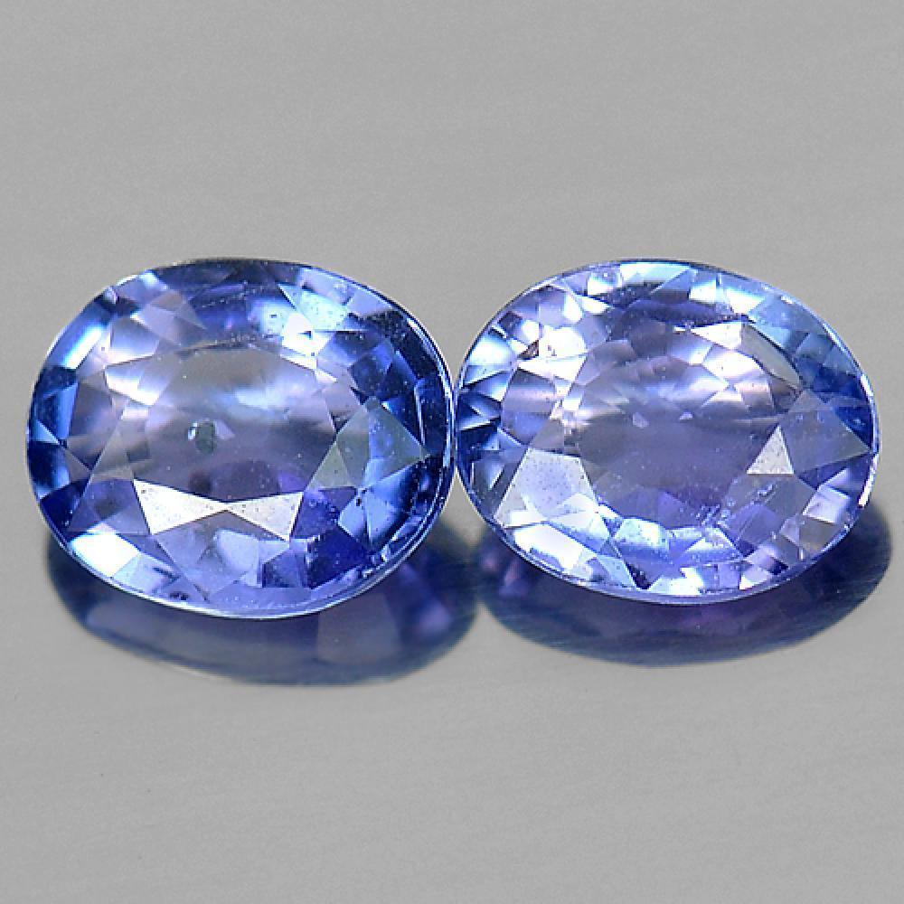 Violetish Blue Tanzanite 1.06 Ct. 2 Pcs. Oval 6.1 x 5 Mm. Natural Gemstones