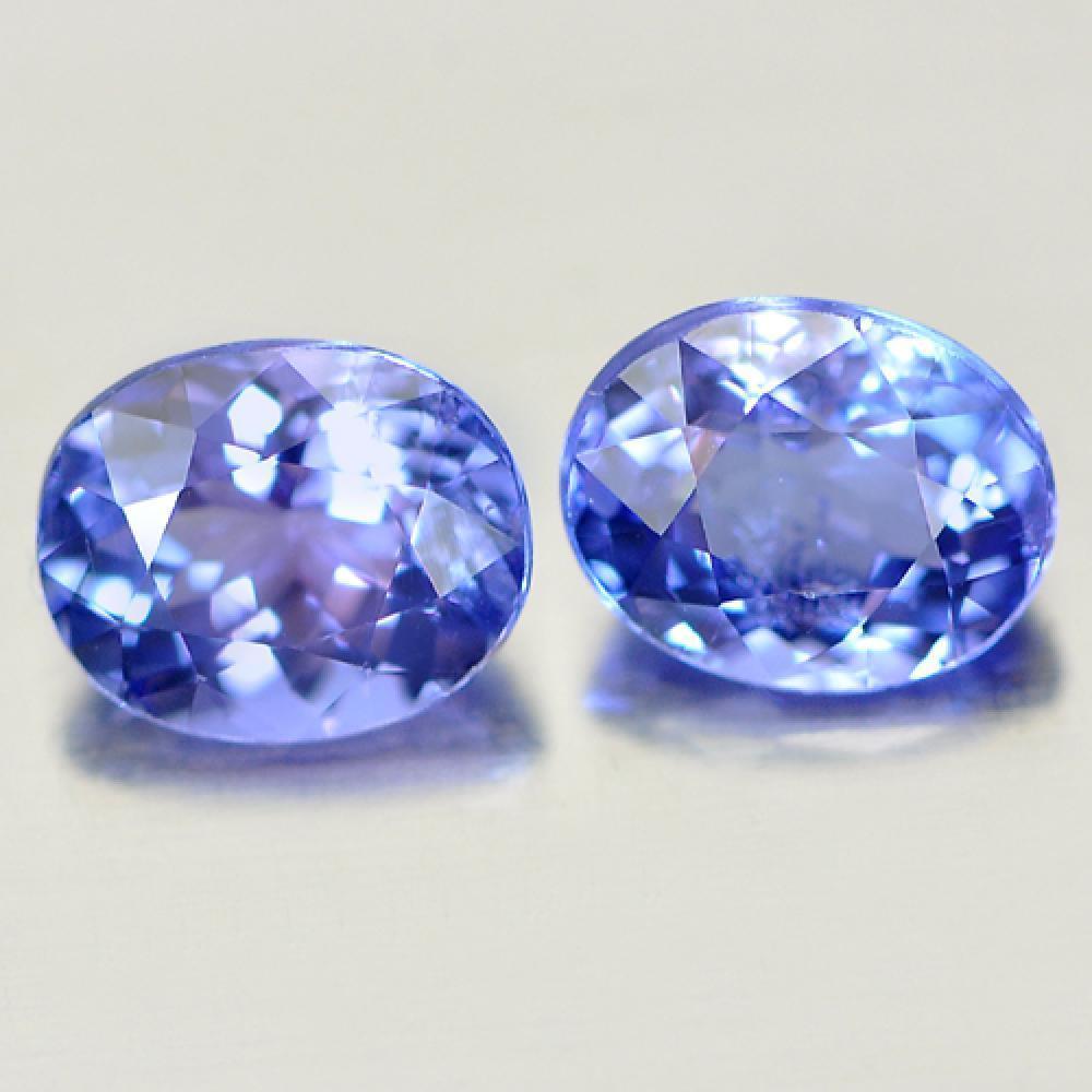 Violetish Blue Tanzanite 1.41 Ct. 2 Pcs. Oval 6 x 4.9 Mm. Natural Gemstones