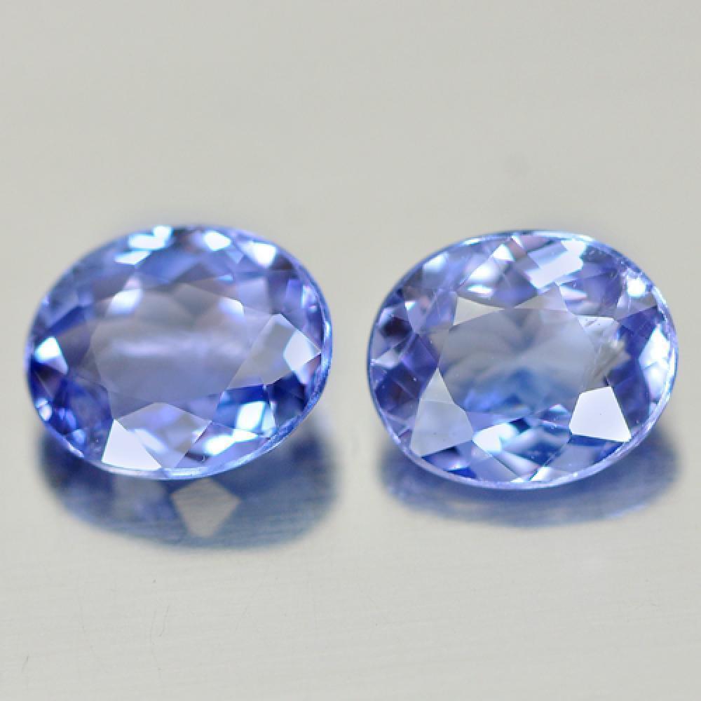Violetish Blue Tanzanite 1.35 Ct. 2 Pcs. Oval 6.2 x 5.2 Mm. Natural Gemstones