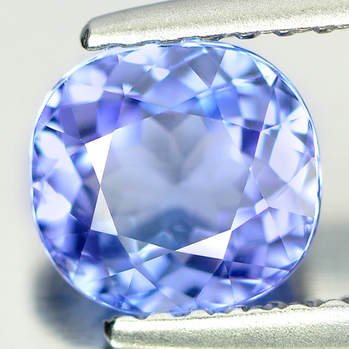 Certified Violetish Blue Tanzanite 1.09 Ct. Clean Oval 6.44 x 6.10 Mm. Natural