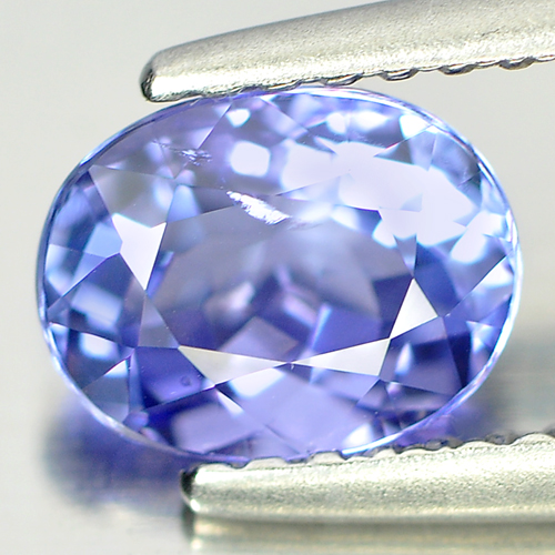 Certified Violetish Blue Tanzanite 1.09 Ct. Oval 6.94 x 5.40 Mm. Natural Gem