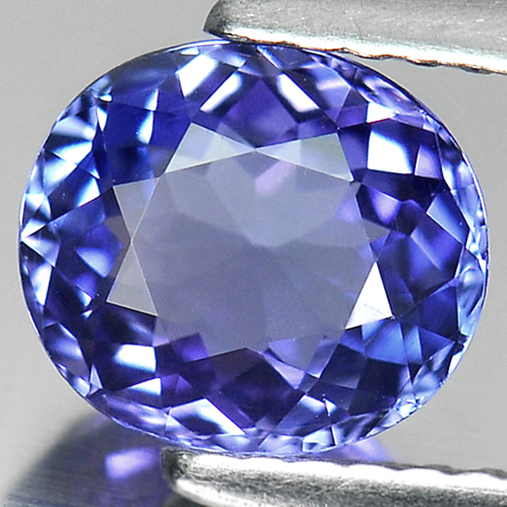 Certified Violetish Blue Tanzanite 1.35 Ct Clean Oval 7.43 x 6.64 Mm Natural Gem