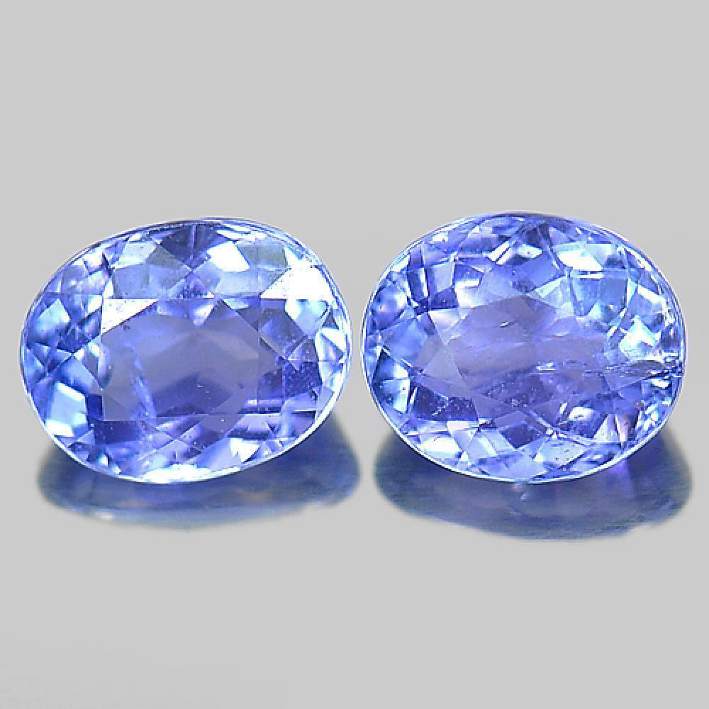 Violetish Blue Tanzanite 1.55 Ct. 2 Pcs. Oval Shape 6 x 5 Mm. Natural Gemstones