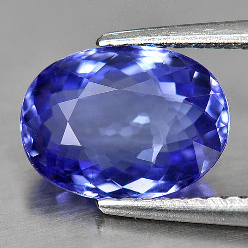 Violetish Blue Tanzanite 2.01 Ct. Clean Oval Shape 9.4 x 6.9 Mm Natural Gemstone