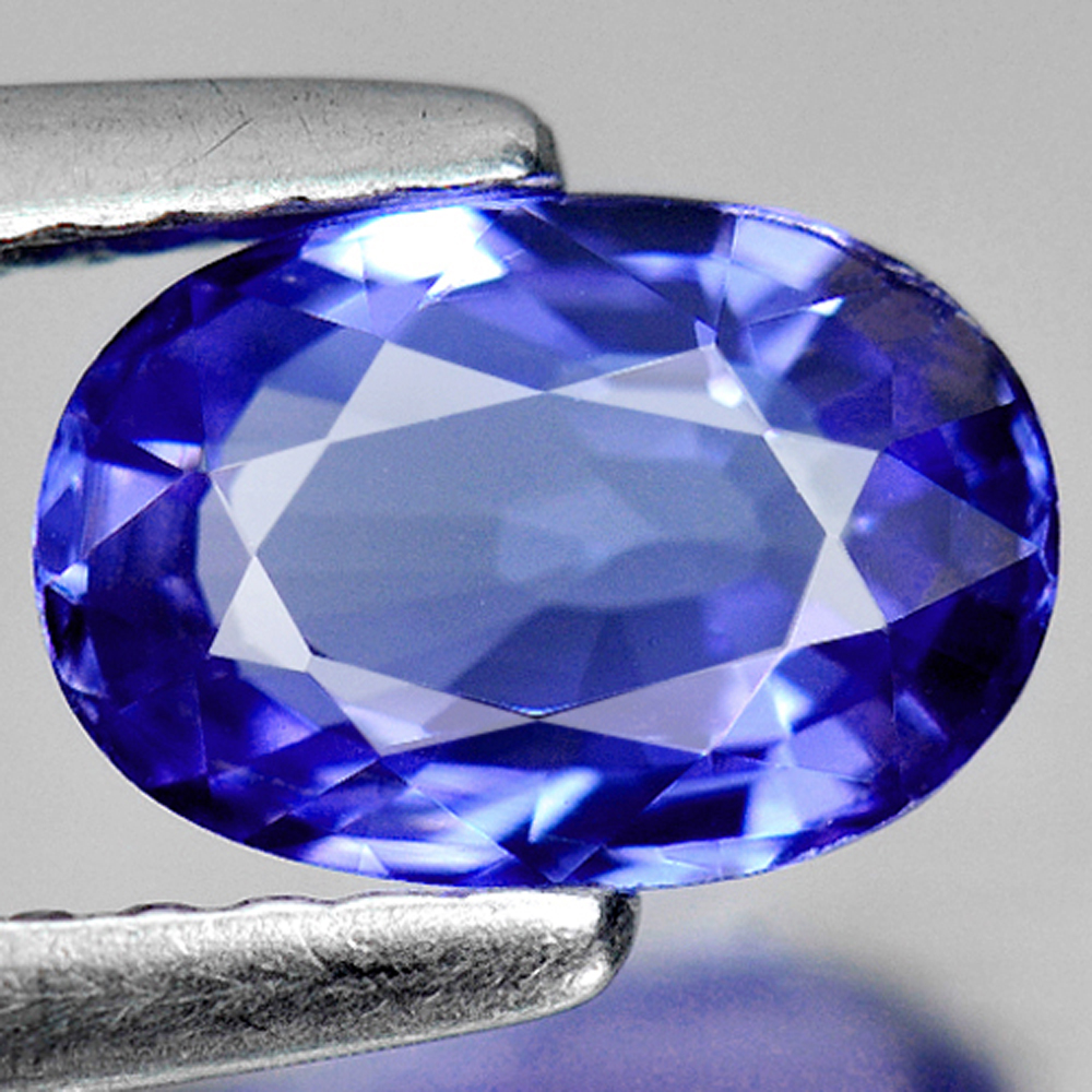 Oval 7.4 x 5.1 x 3.5 Mm. Clean Natural Violetish Blue Tanzanite Gemstone 1.04Ct.