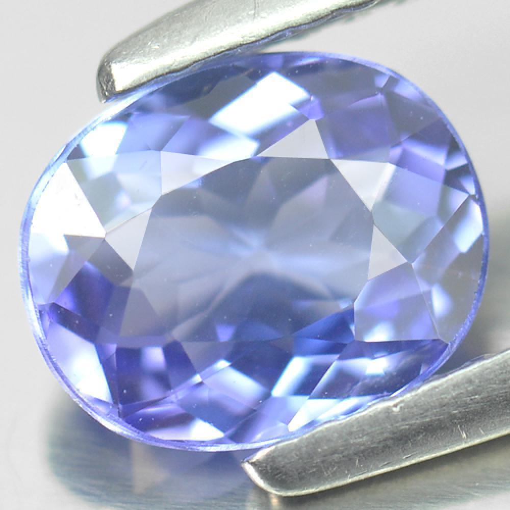 Violetish Blue Tanzanite 1.10 Ct. Clean Oval 7.3 x 6 Mm. Natural Gem Tanzania