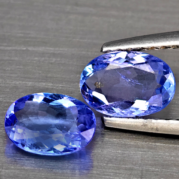 1.65 Ct. 2 Pcs. Oval Natural Violetish Blue Tanzanite