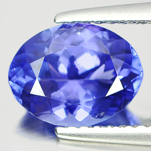 Violetish Blue Tanzanite 1.76 Ct. Oval Shape 9 x 7 Mm. Natural Gem From Tanzania