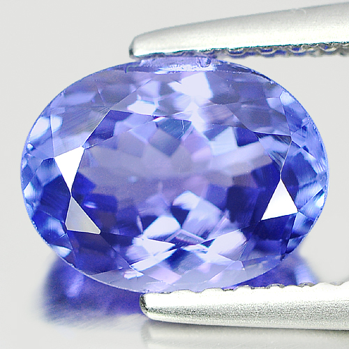 Violetish Blue Tanzanite 1.77 Ct. Oval 8.4 x 6.4 Mm. Natural Gemstone Tanzania
